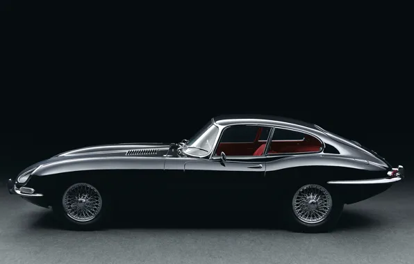 Picture retro, Jaguar, side view, E-type, 1961