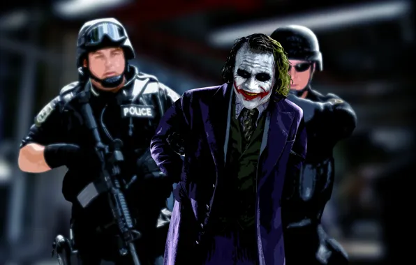 Picture Joker, the film, police, the dark knight, comic, Joker