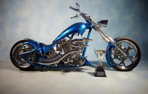 Picture BLUE, DESIGN, AIRBRUSHING, TUNING, CHOPPER, BIKE, CUP, The PRIZE