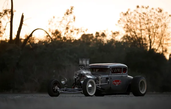Ford, Hot Rod, Coupe, Rat Rod, Model A