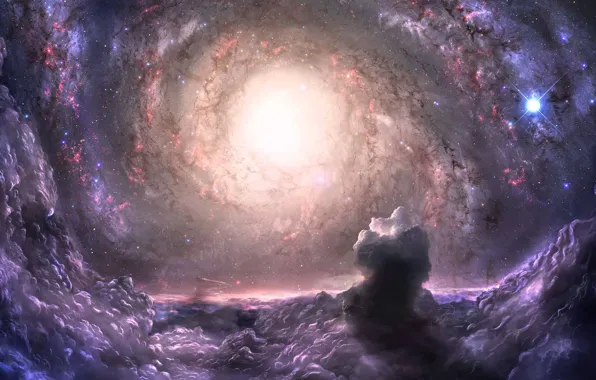 Space, stars, clouds, galaxy