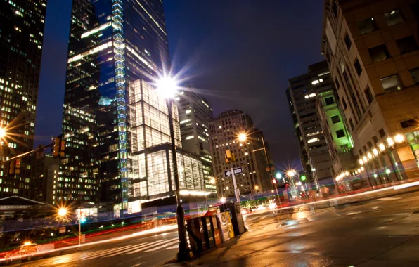 Night, lights, street, home, lights, USA, view, Philadelphia