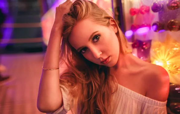 Picture look, portrait, blonde, beauty