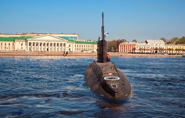 Boat, submarine, underwater, diesel, the project 636.3