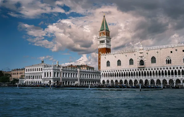 Picture building, tower, home, Italy, Venice, promenade, Italy, Venice