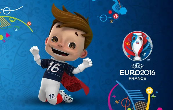 Logo, talisman, UEFA, euro 2016, Euro 2016, Super Victor