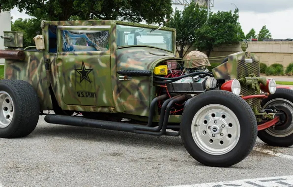 Picture retro, classic, hot-rod, classic car, military style