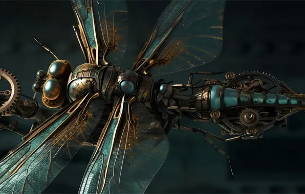 Robot, dragonfly, insect