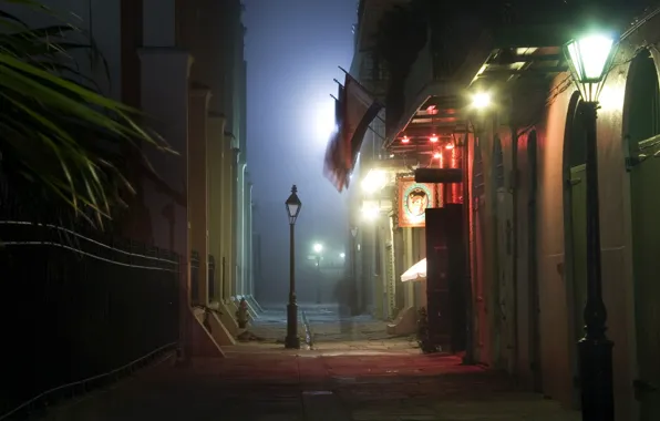 Street, Night, lantern