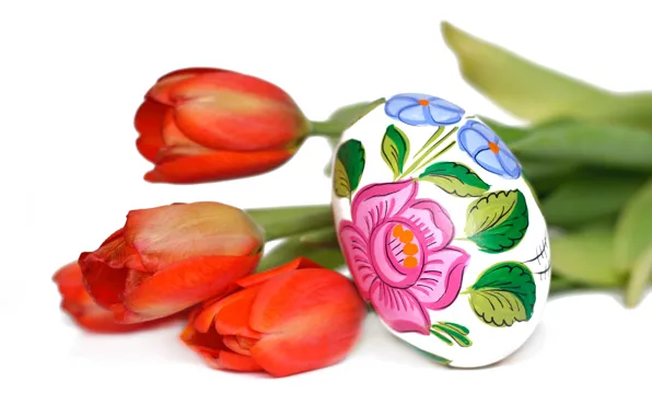 Flowers, Tulip, egg, Easter, Sunday, Pysanka