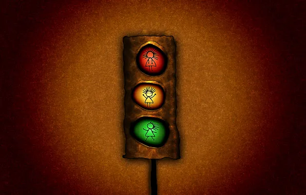 Picture light, red, green, traffic light