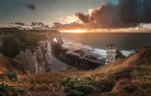 Picture sea, light, rocks, shore, morning