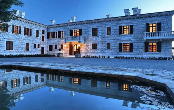 Wallpaper Villa, the evening, Montenegro, Villa Milocer