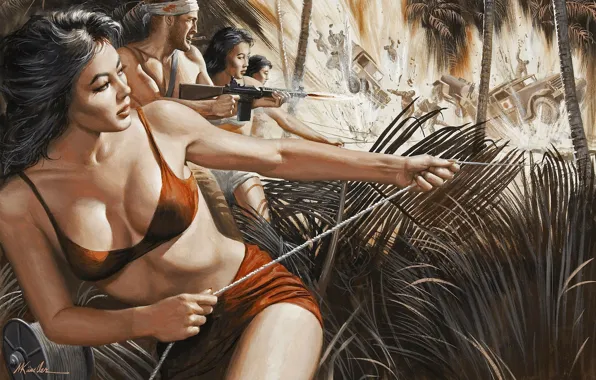 Girl, jungle, ambush, Amazon