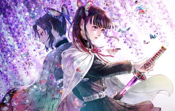 Butterfly, Wisteria, The Blade Cleaves Demons, Demon Slayer: Kimetsu no Yaiba