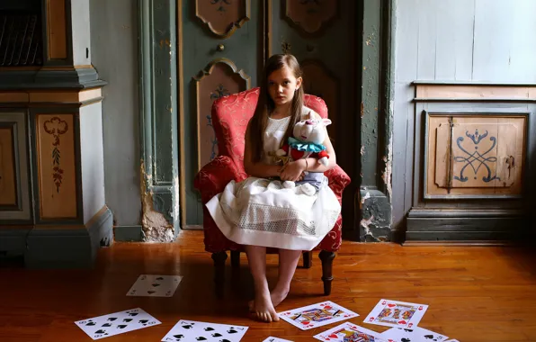 Picture card, toy, girl