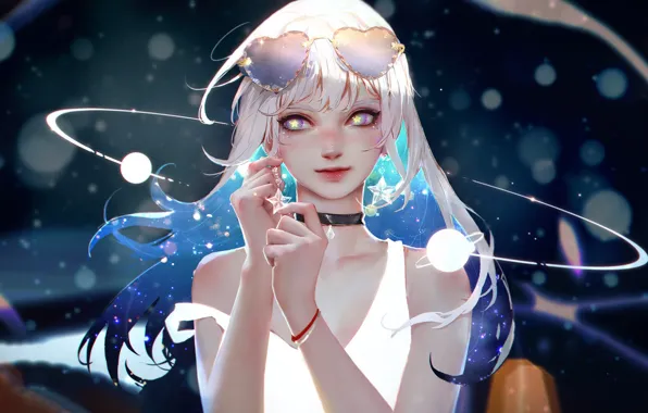 Girl, Glasses, Style, Face, Girl, Fantasy, Art, Art