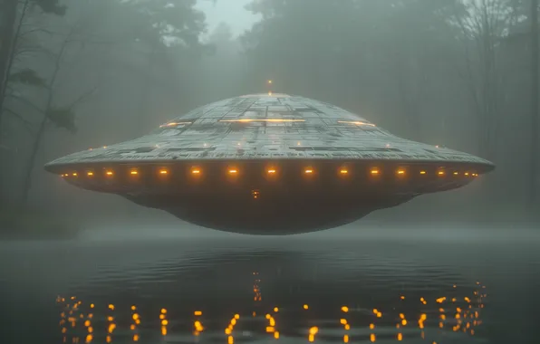 Nature, fog, future, fiction, UFO, haze, spaceship, the futuristic