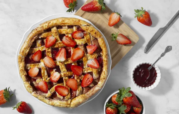 Berries, strawberry, pie