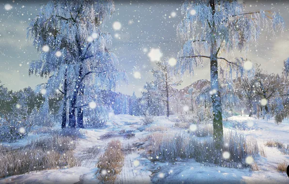 Winter, nature, art, Winter Nature [UE4], SilverTM .