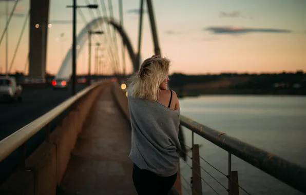 Girl, bridge, blonde