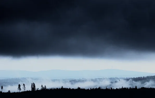 Picture fog, hills, cloud