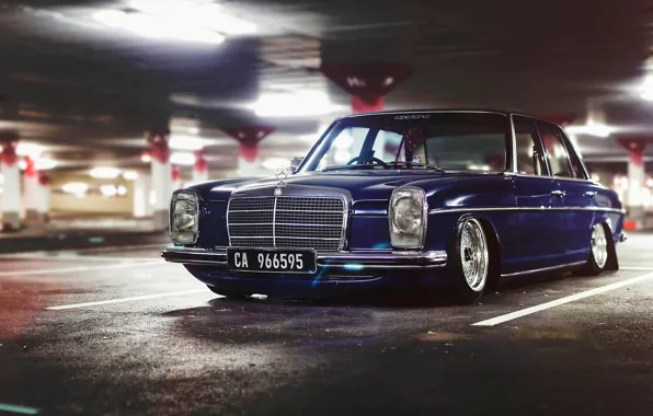 Picture Mercedes-Benz, Car, Old, BBS, Parking, Wheels, Stanceworks, W115