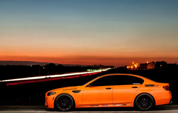 Black, bmw, BMW, profile, drives, f10, Mat orange, matte orange