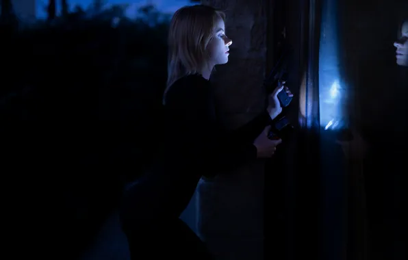 Gun, pistol, weapon, model, gorgeous, photoshoot, posing, flashlight