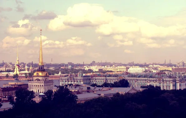 Picture the sky, the city, view, height, Peter, Saint Petersburg