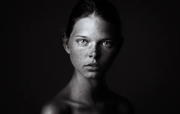 Girl, portrait, monochrome, Stella-Maria, Danil Rudoy