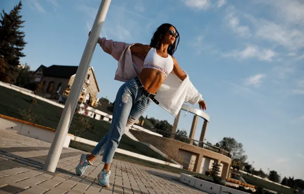 Picture model, pretty, jeans, pose, The Alexander Sasin