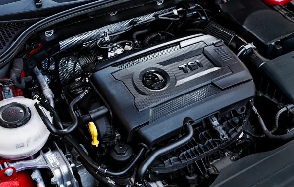 Picture Audi, engine, logo, Skoda, Skoda, Octavia RS, 2017, TSI