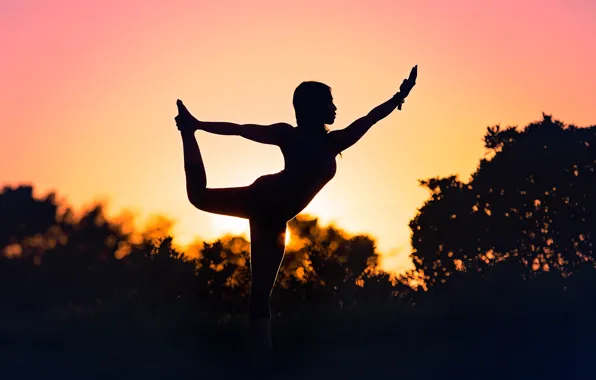 Girl, silhouette, Yoga Silhouette