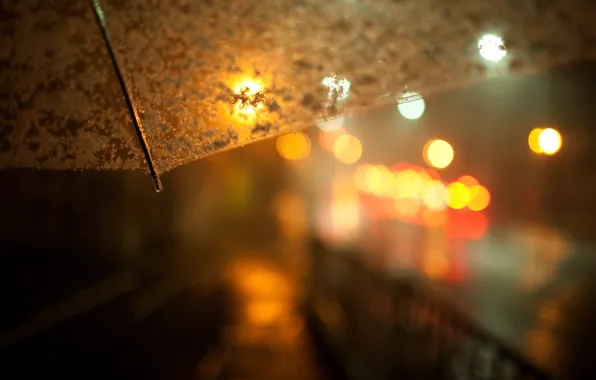 Rain, street, umbrella