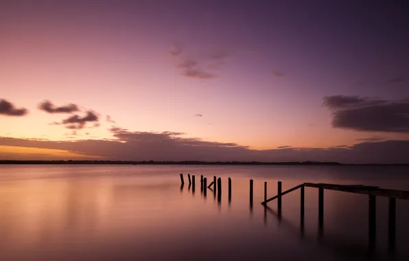 Sea, sunset, pierce, the bridge