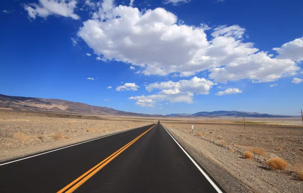 Road, the sky, landscape