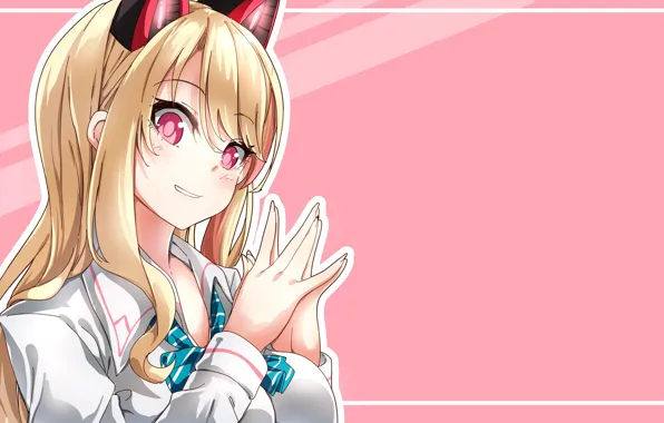 Pink background, cat ears, Virtual Youtuber, Virtual Youtuber