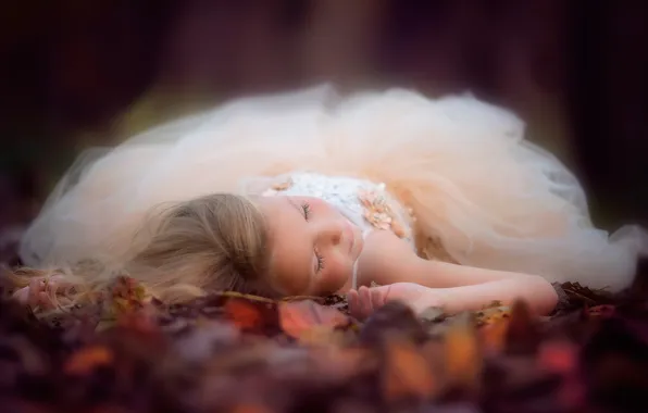 Leaves, dress, girl, danielle balance