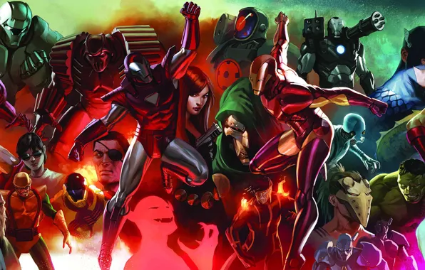 Marvel, captain america, thor, hulk, iron man, mandarin, dr doom, namor