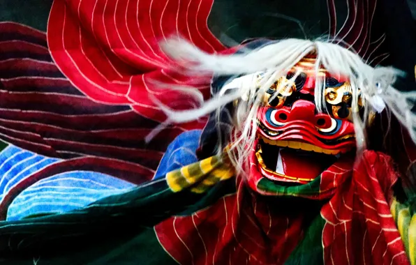Holiday, Japan, mask, lion dance