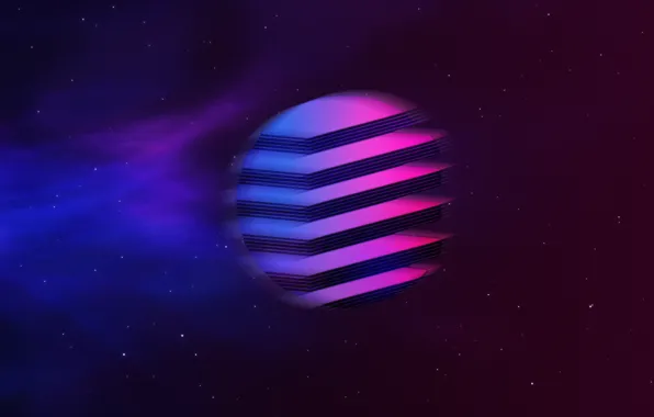 Music, Stars, Space, Background, Neon, Synth, Retrowave, Synthwave