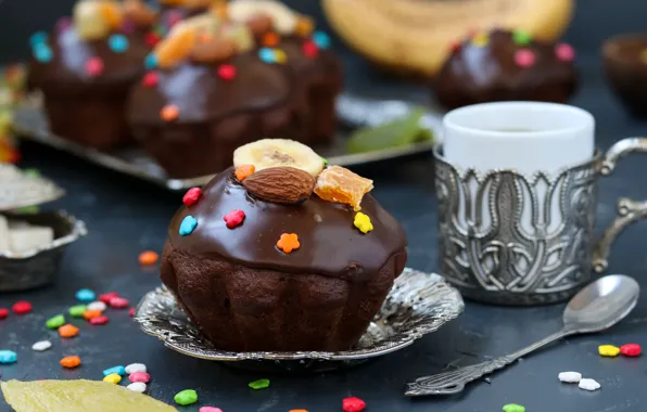 Chocolate, decoration, cake, chocolate, cupcakes