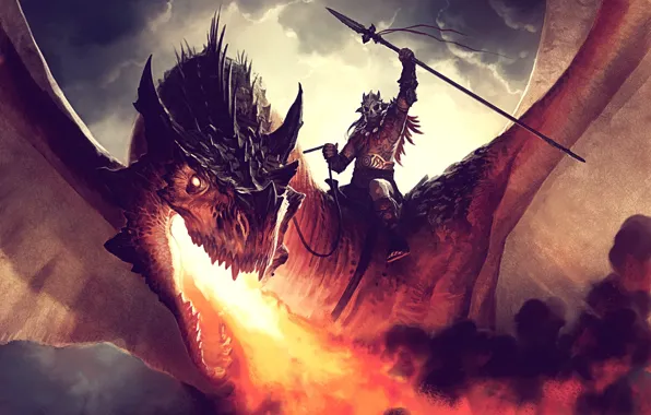 Fire, dragon, rider, jason chan