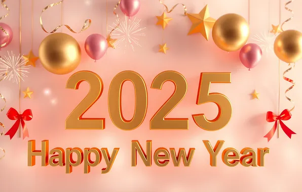 Figures, New year, date, 2025, AI art, neural network, New Year 2025