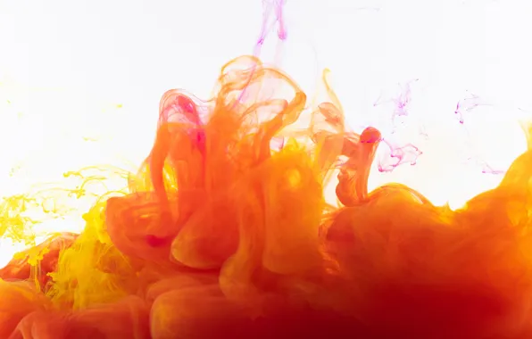 Orange, yellow, paint, color, divorce, texture, light background, diffusion