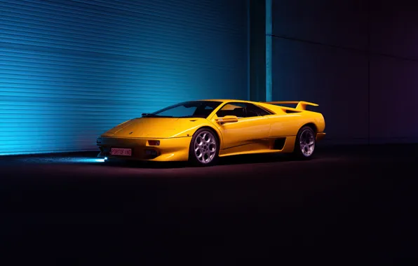 Lamborghini, yellow, Diablo, Lamborghini Diablo VT 6.0