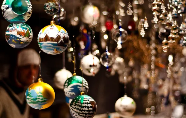 Picture decoration, balls, new year, different