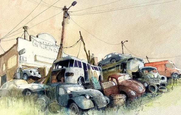 Machine, figure, garage