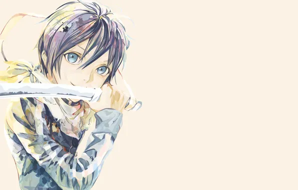 Look, background, sword, yato, A Homeless God, Noragami, Yato